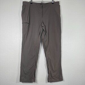 LL Bean Hiking Pants Women Size 20 Nylon Pockets Brown Outdoor Lightweight